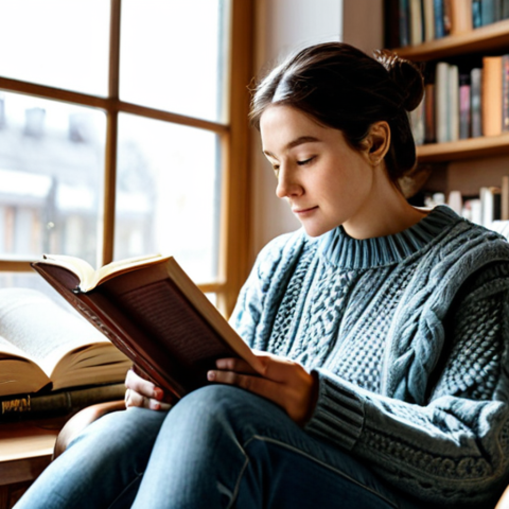 Focused Reading in a Cozy Environment**
"A woman fully clothed in a comfortable sweater and jeans, sitting in a cozy armchair by a window, reading a book with intense focus, a warm cup of tea on a nearby table, bookshelves in the background, soft natural lighting, appropriate attire, safe for work, perfect anatomy, natural proportions, professional photography, high quality, family-friendly, modest clothing."
**